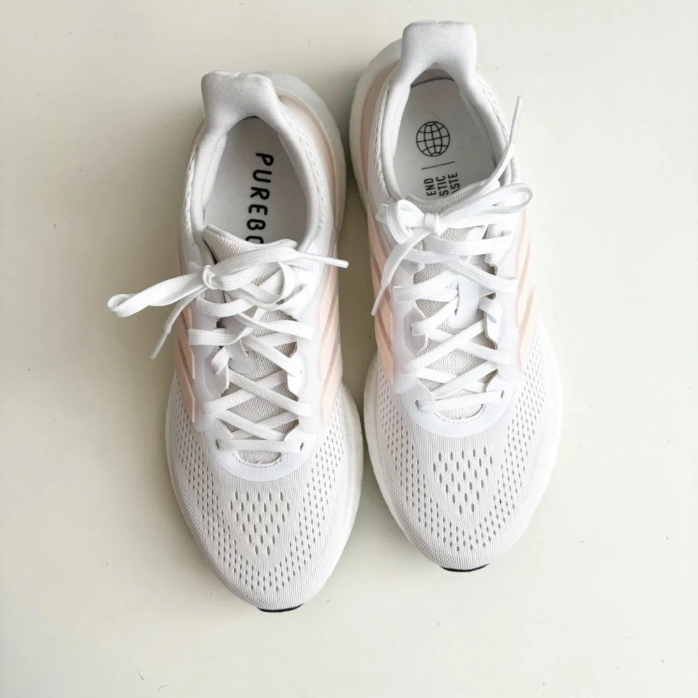 Adidas Women’s Pureboost 23 Running Shoes Size 10.5 White Pink - Picture 4 of 12